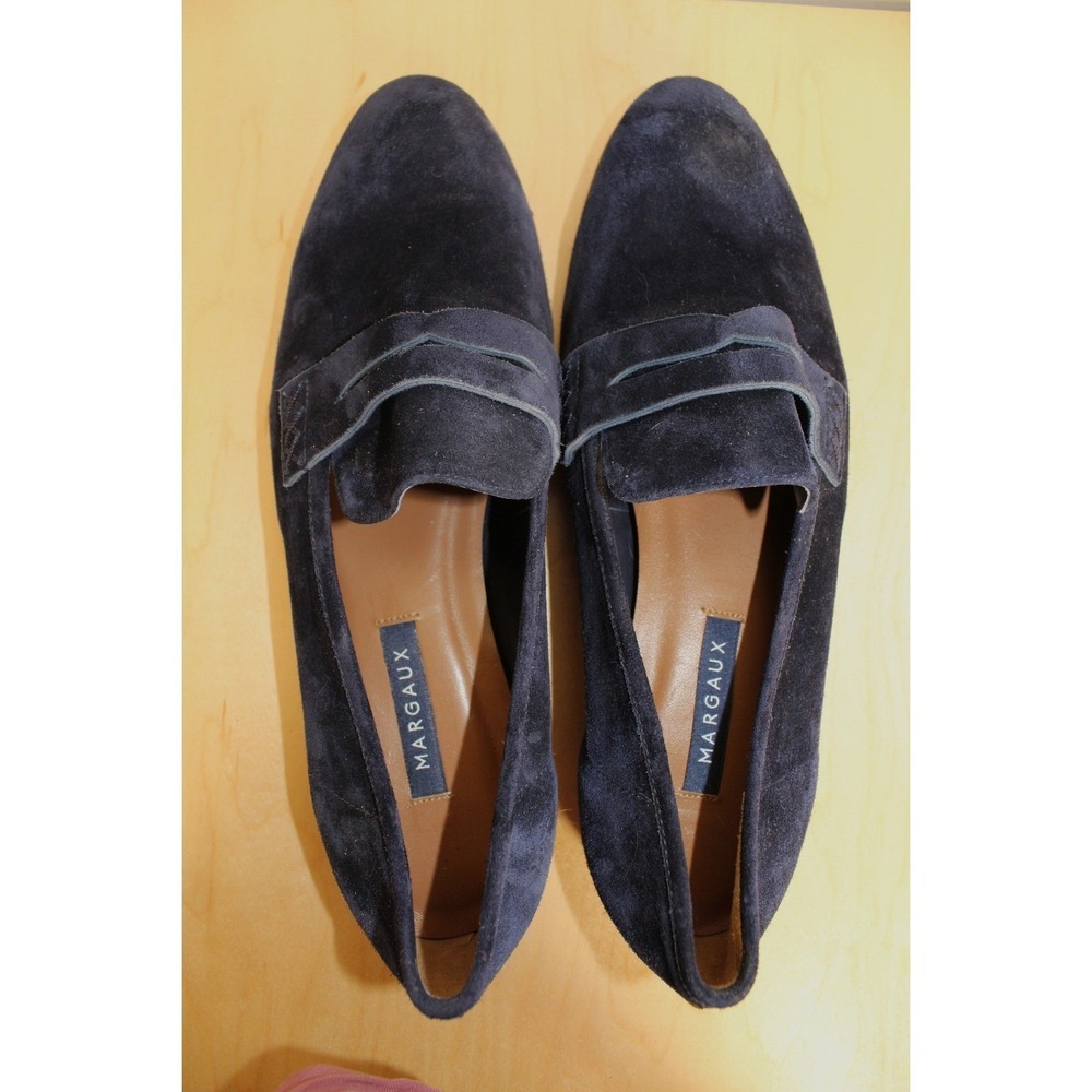 Margaux The Penny Black Suede Loafers Handmade in Spain NWOB Size 38 1/2N - Picture 2 of 8
